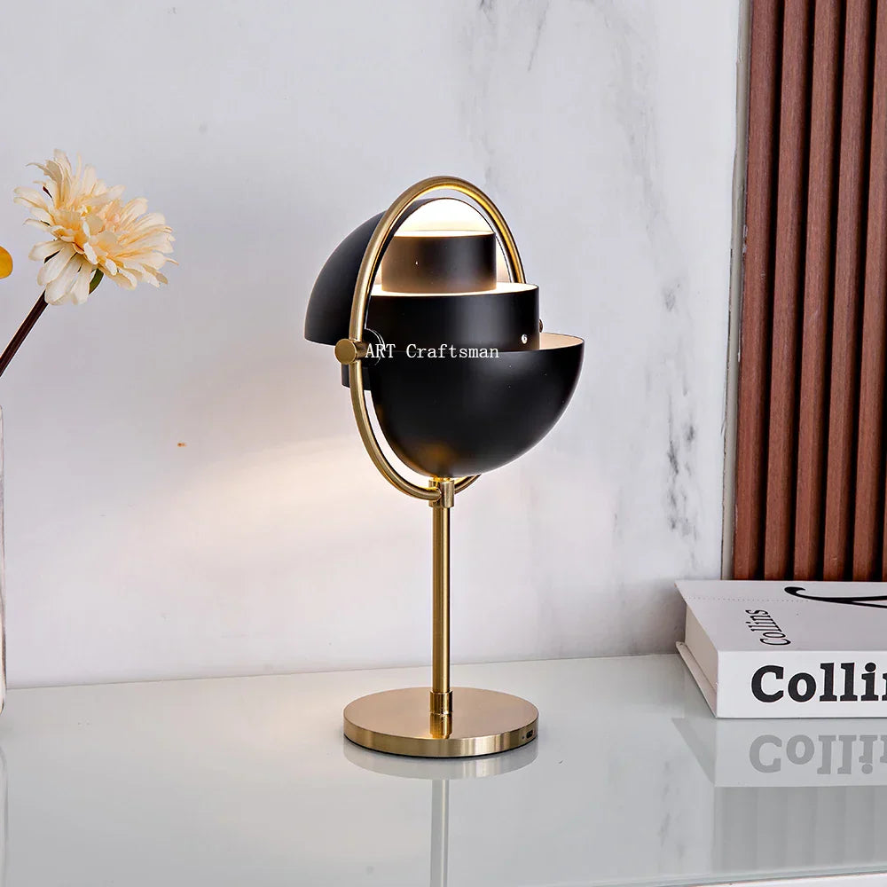 Gubi Desk Lamp Black Gold Metal for Living Room Bedroom