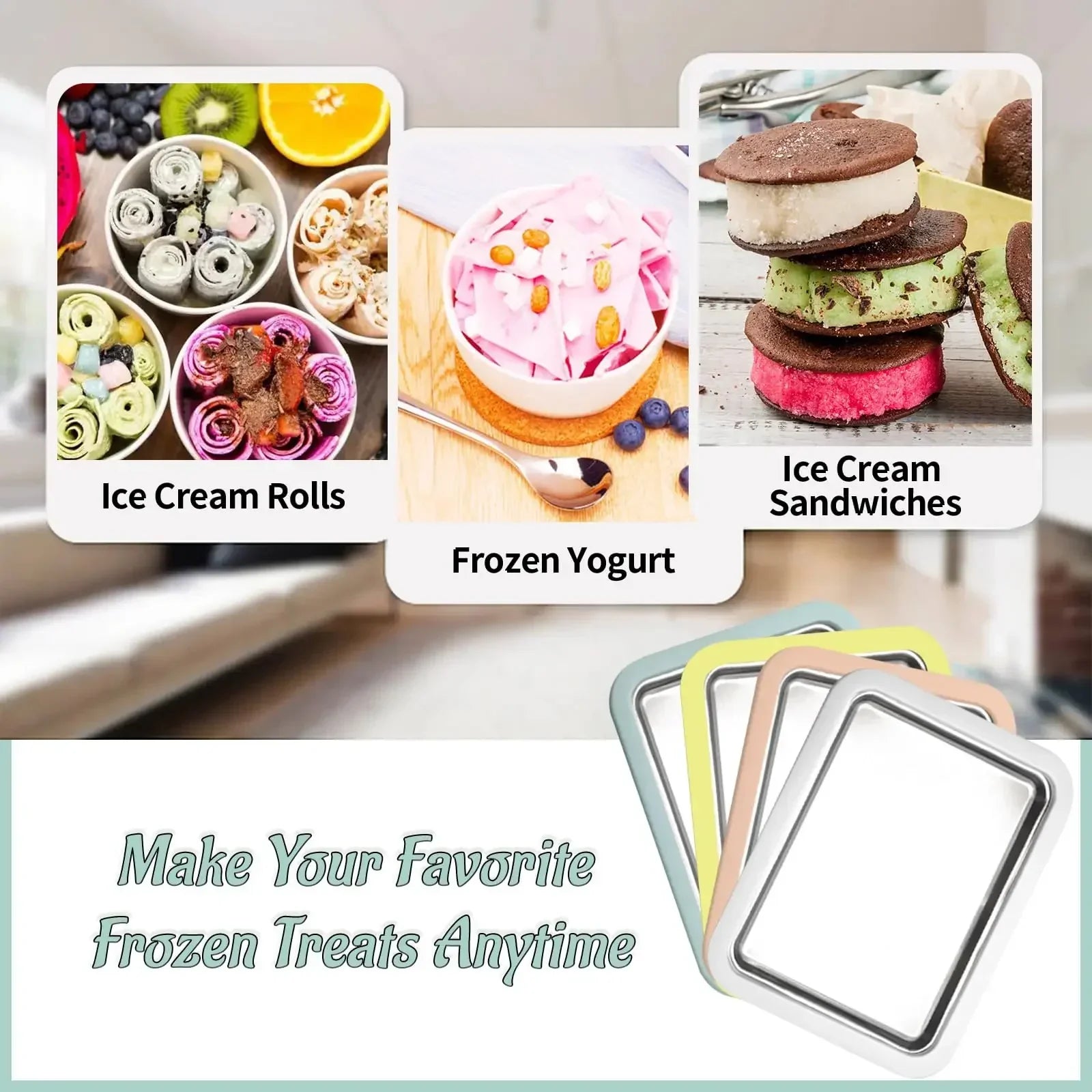 Aluminum Ice Cream Maker Pan for DIY Frozen Yogurt