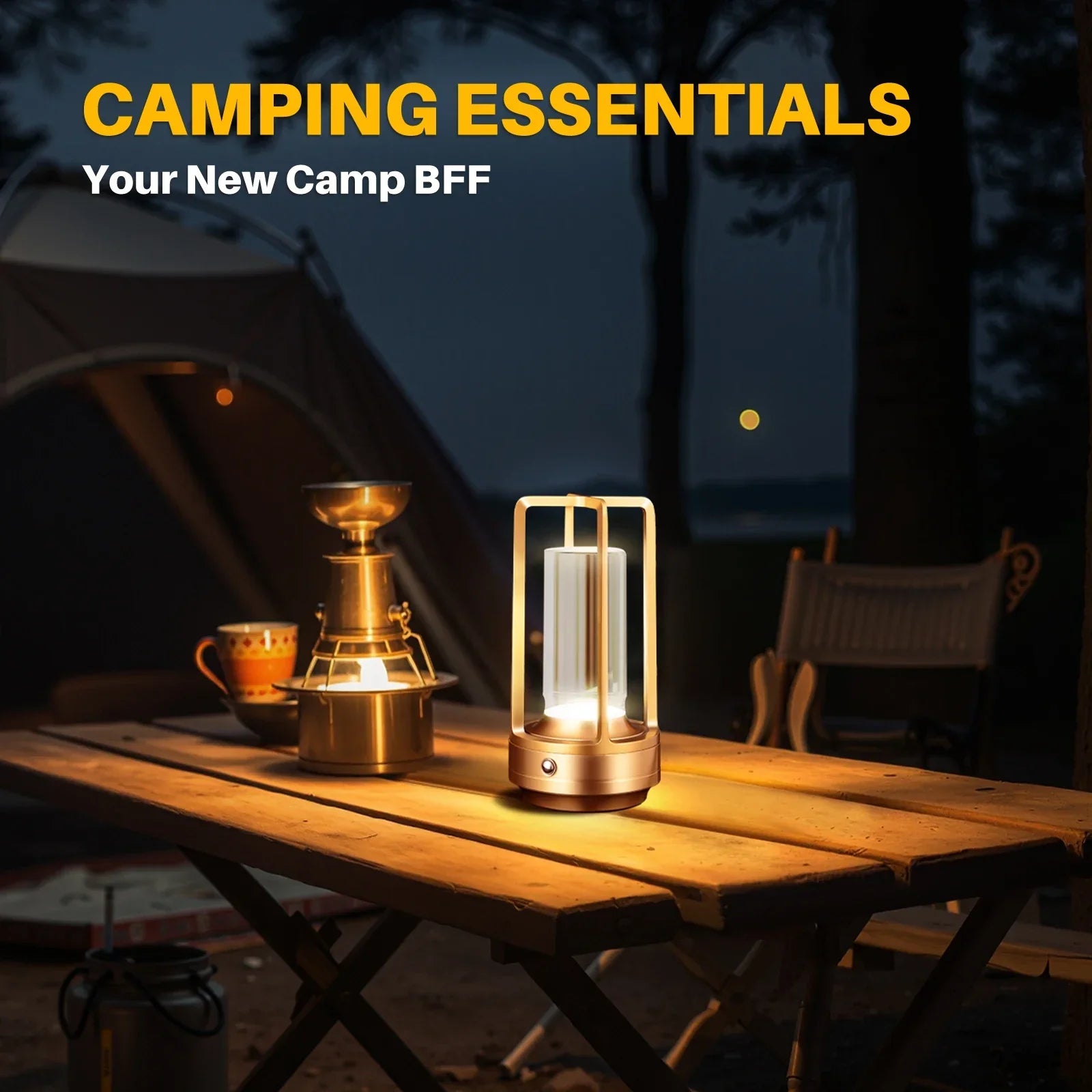 Cordless LED Table Lamp for Desk and Camping Use