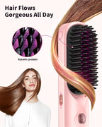 Cordless Hair Straightener Brush 10000mAh Fast Heating