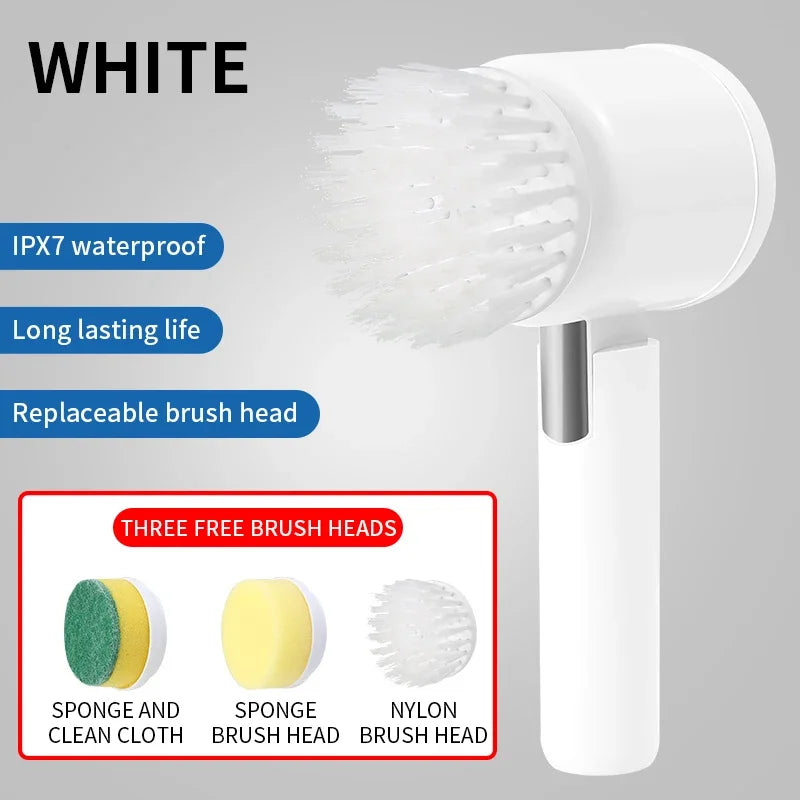 Rechargeable Electric Cleaning Brush for Kitchen and Bathroom