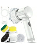 Cordless Electric Spin Scrubber with 5 Brush Heads