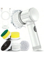 Cordless Electric Spin Scrubber with 5 Brush Heads