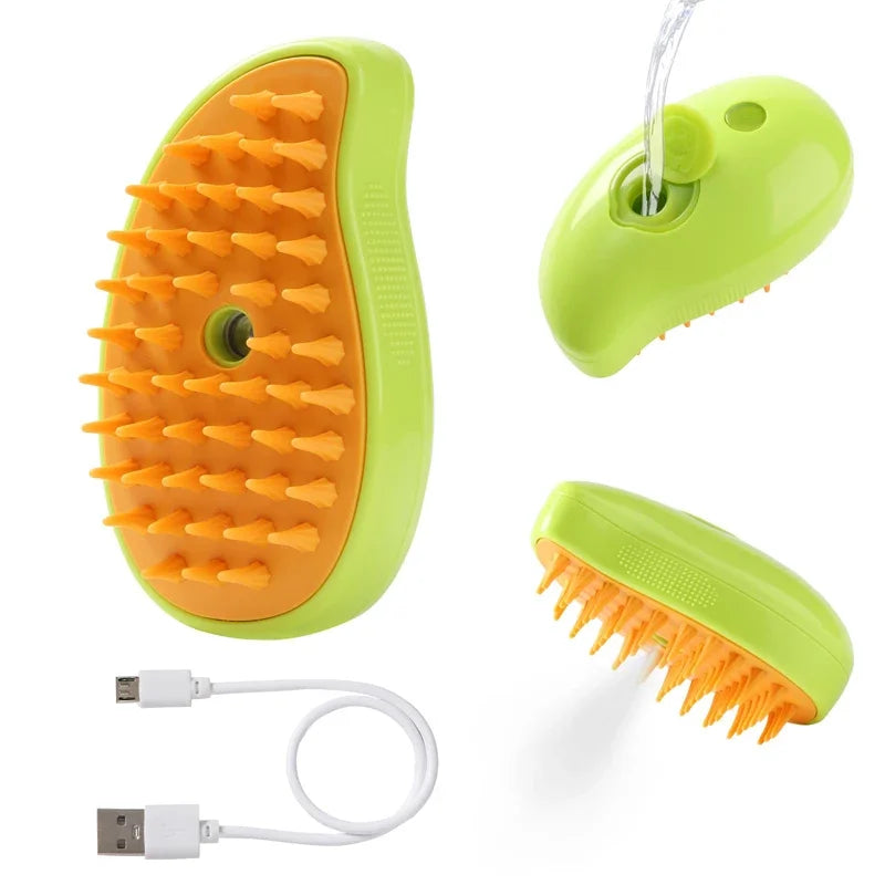 3 in 1 Cat Dog Steam Brush Electric Grooming Tool