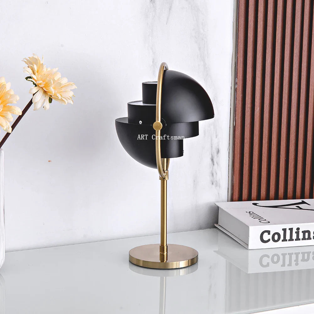 Gubi Desk Lamp Black Gold Metal for Living Room Bedroom