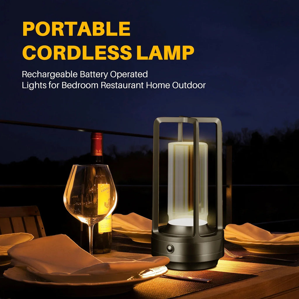 Cordless LED Table Lamp for Desk and Camping Use