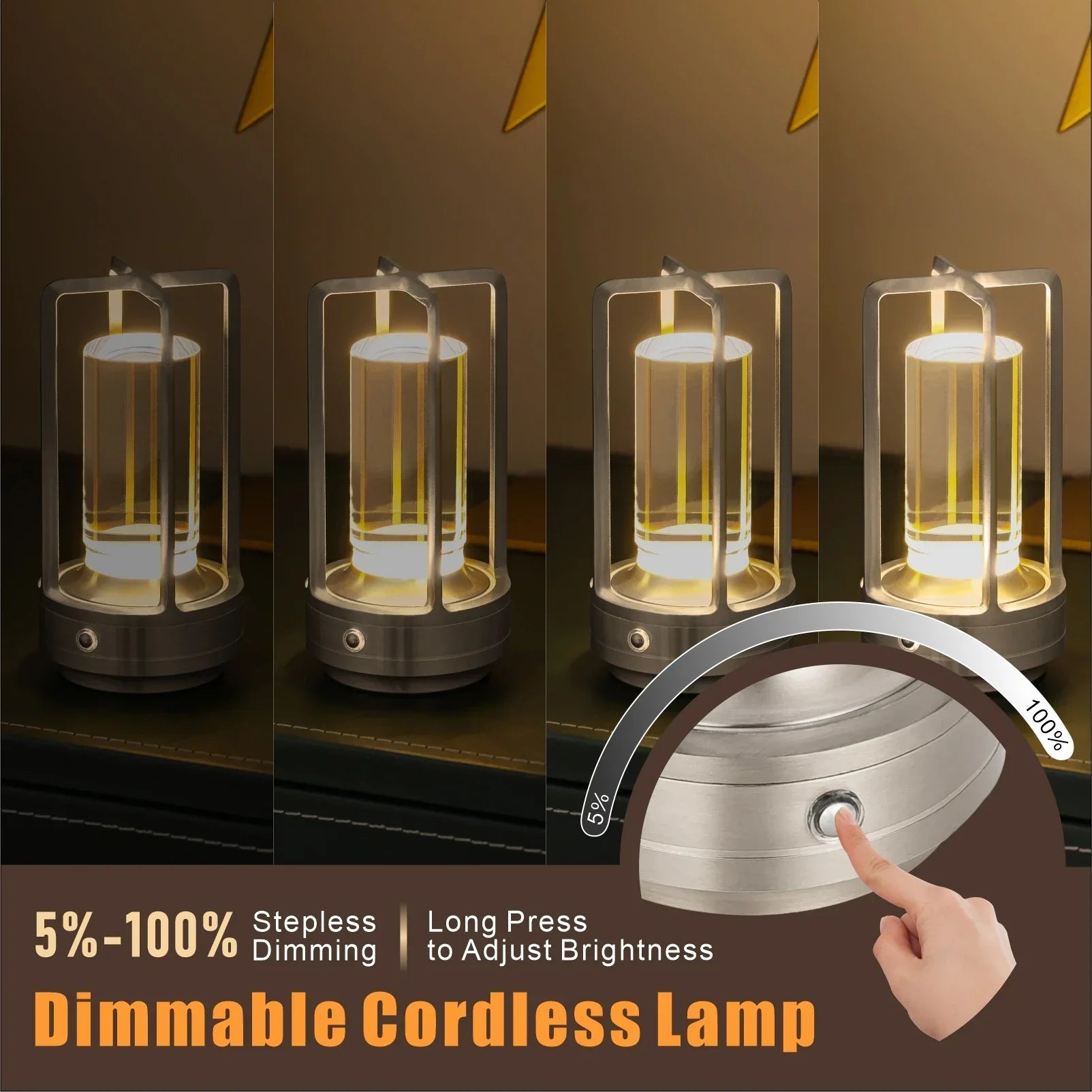 Cordless LED Table Lamp for Desk and Camping Use