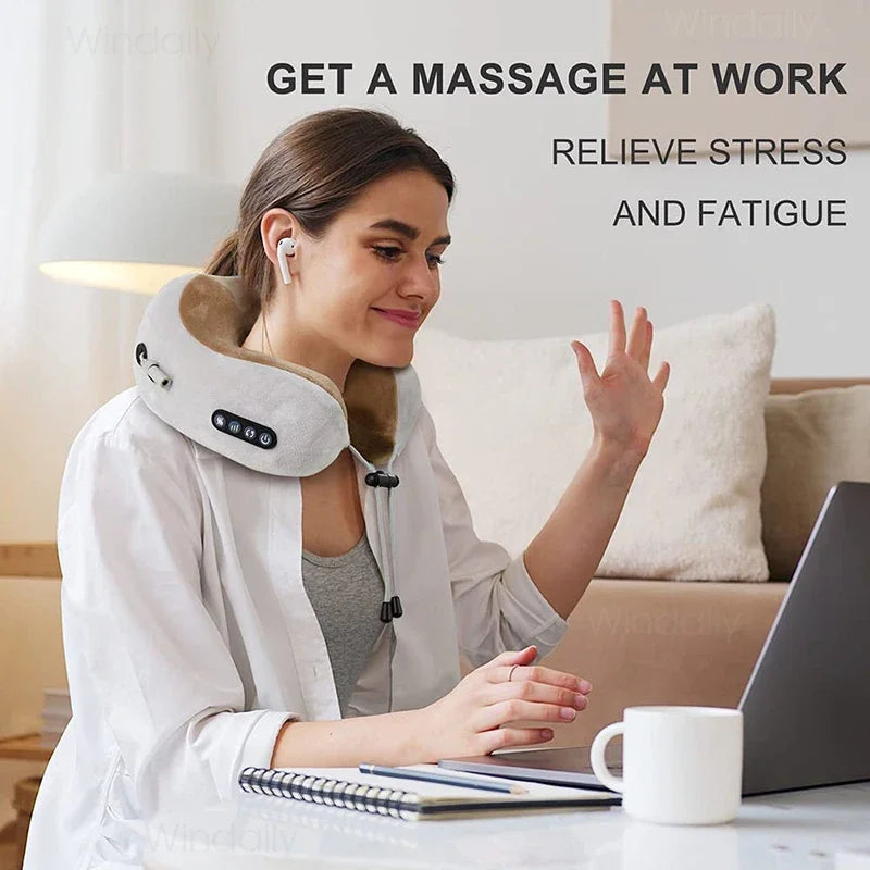 Neck Massager Pillow with Heat and Vibration Relief