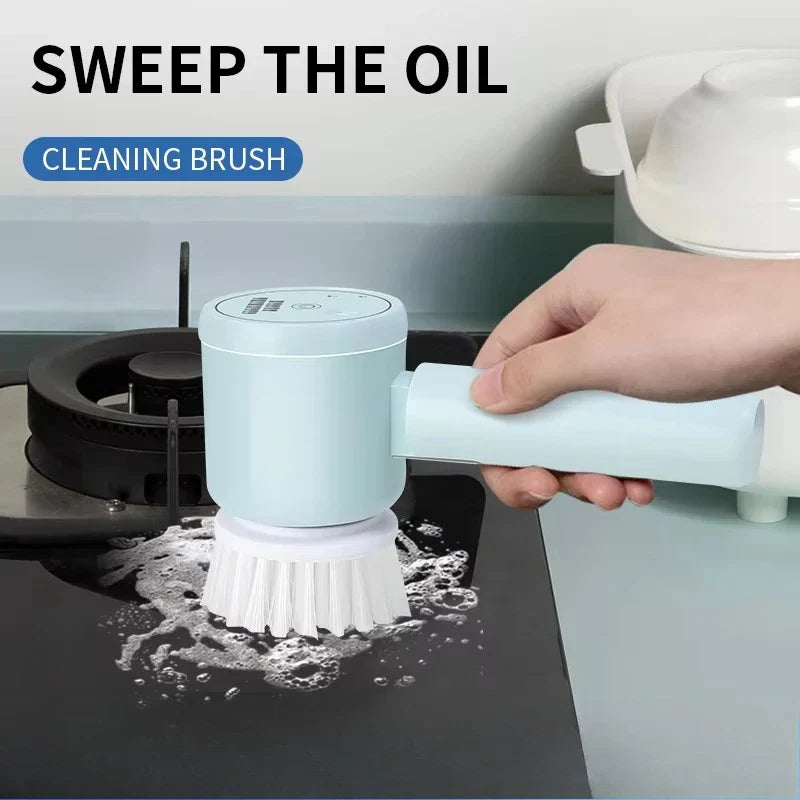 Rechargeable Electric Cleaning Brush for Kitchen and Bathroom