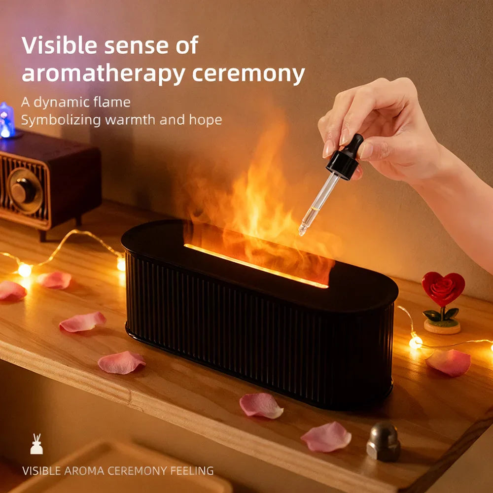 USB Powered Simulated Flame Aroma Diffuser for Home Office