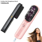 Cordless Hair Straightener Brush 10000mAh Fast Heating