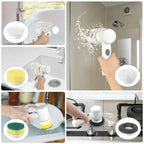 Cordless Electric Spin Scrubber with 5 Brush Heads