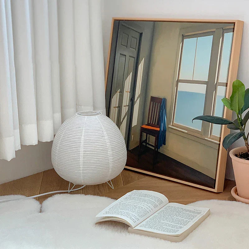 Nordic LED Table Lamp White Aluminum Wabi Sabi Style