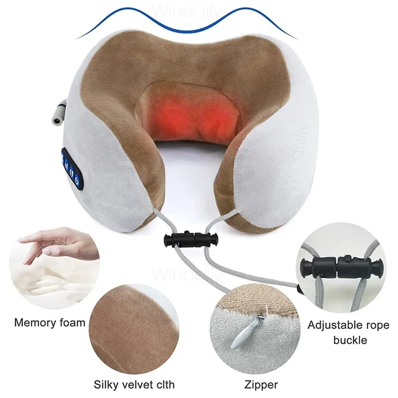 Neck Massager Pillow with Heat and Vibration Relief