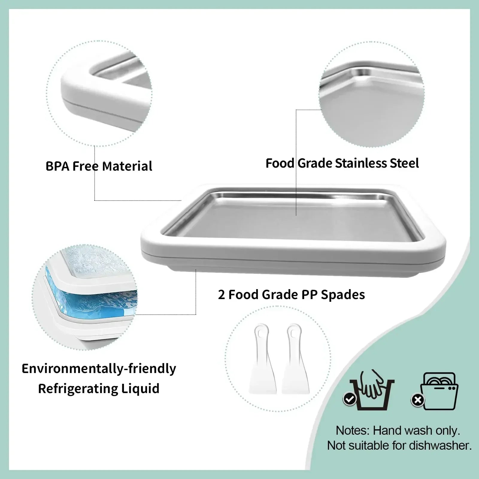 Aluminum Ice Cream Maker Pan for DIY Frozen Yogurt