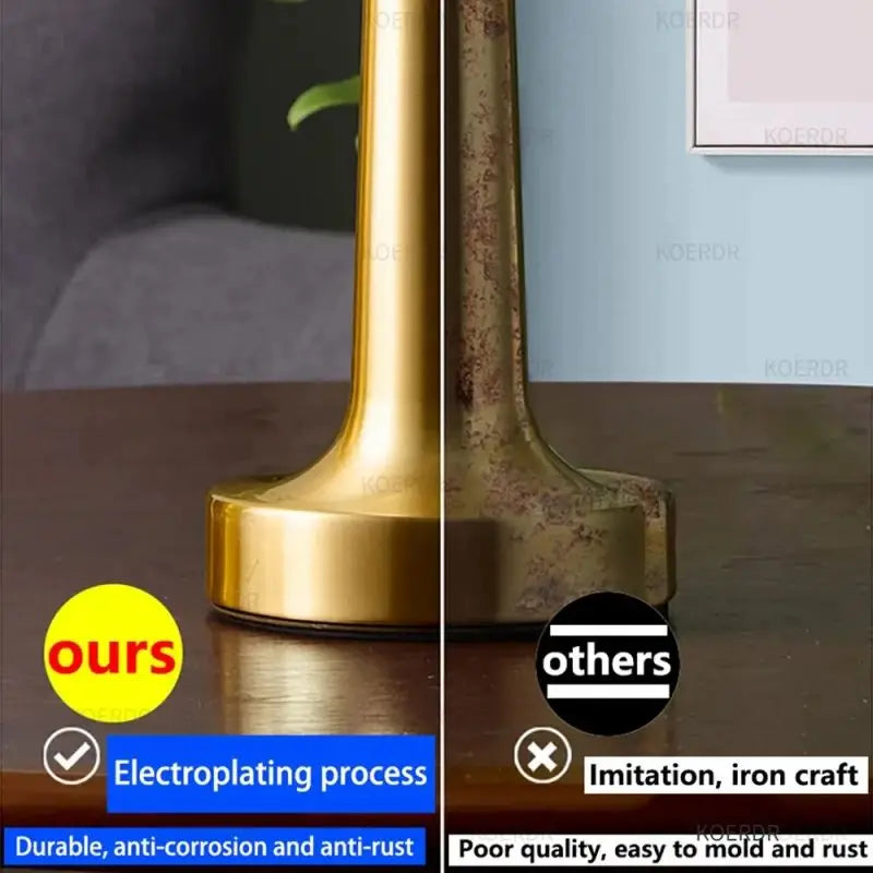 Dimmable LED Table Lamp Retro Metal Rechargeable Night Light
