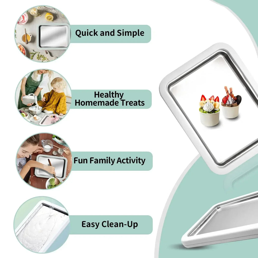 Aluminum Ice Cream Maker Pan for DIY Frozen Yogurt