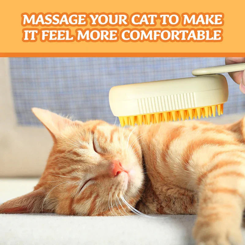 3 in 1 Cat Dog Steam Brush Electric Grooming Tool