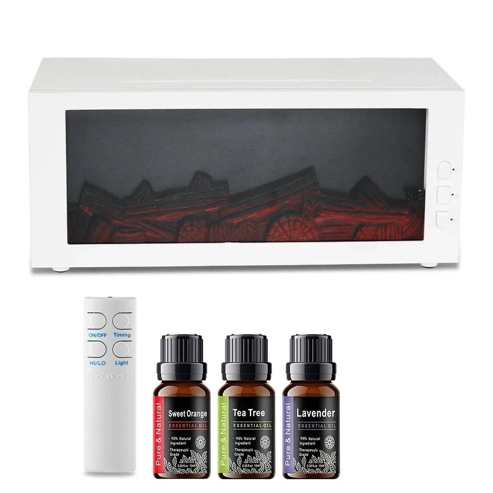 300ml White Aroma Humidifier with Remote and Essential Oils