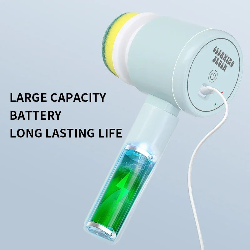 Rechargeable Electric Cleaning Brush for Kitchen and Bathroom