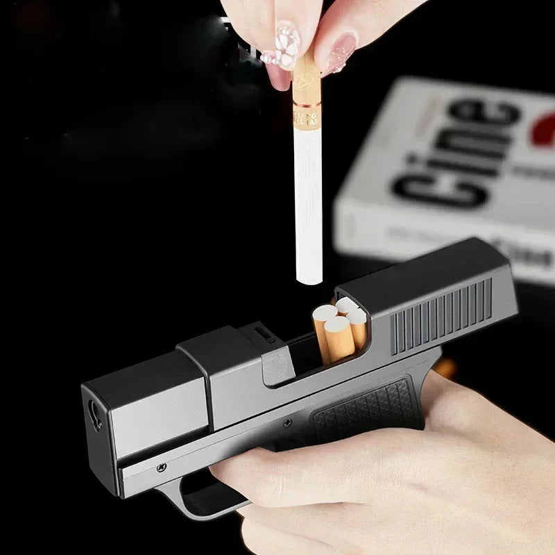 Windproof PU Gas Cigarette Case Lighter Capacity 10