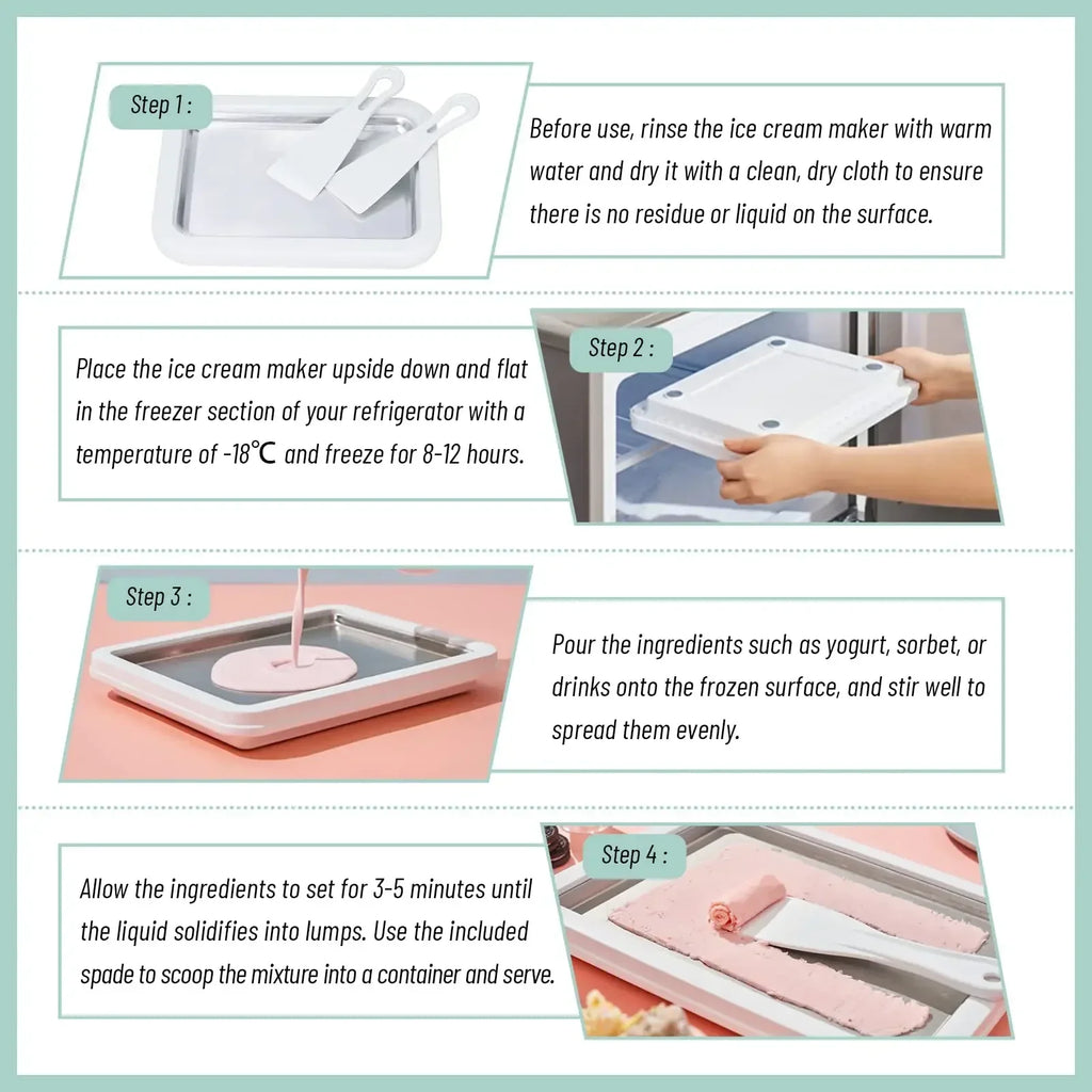Aluminum Ice Cream Maker Pan for DIY Frozen Yogurt