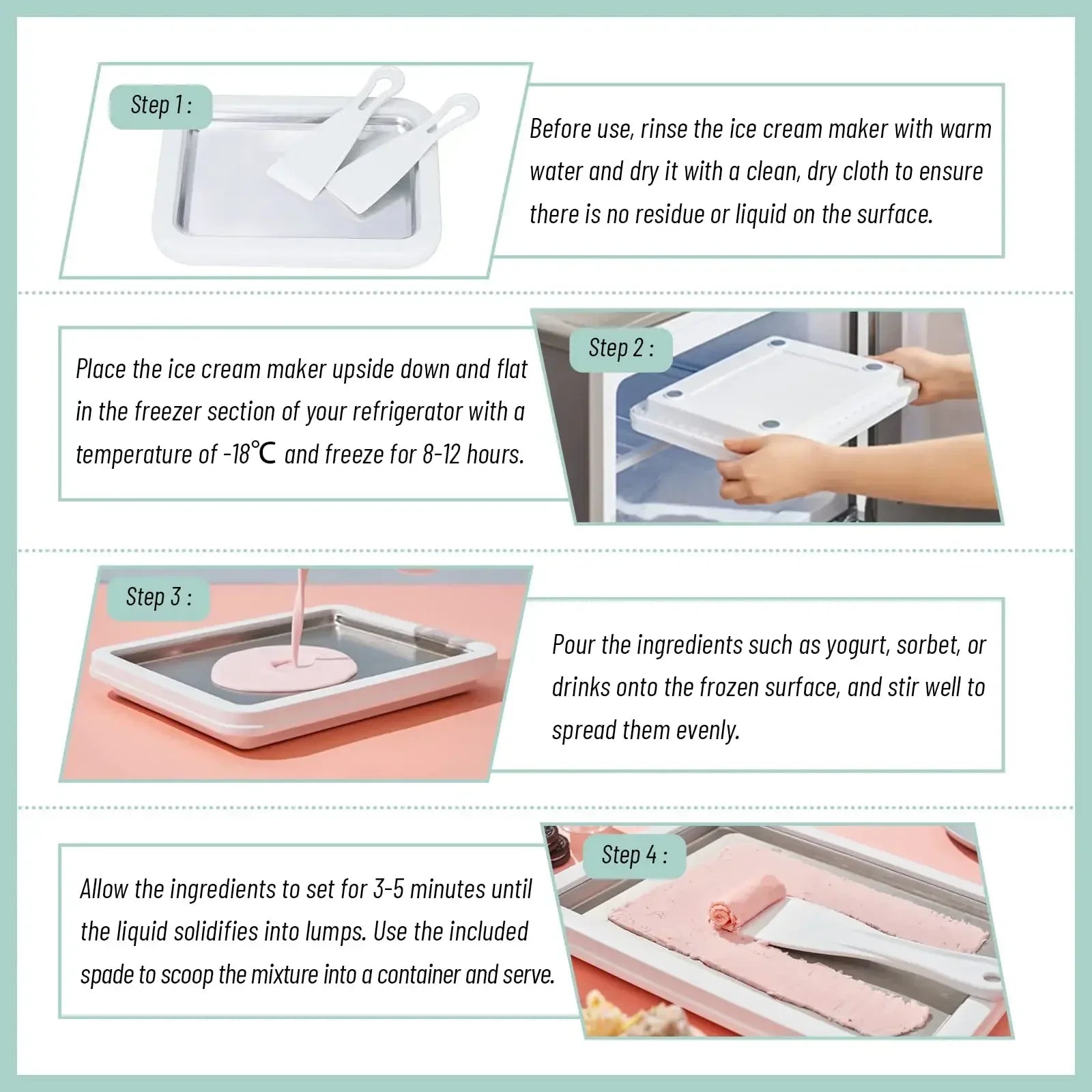 Aluminum Ice Cream Maker Pan for DIY Frozen Yogurt