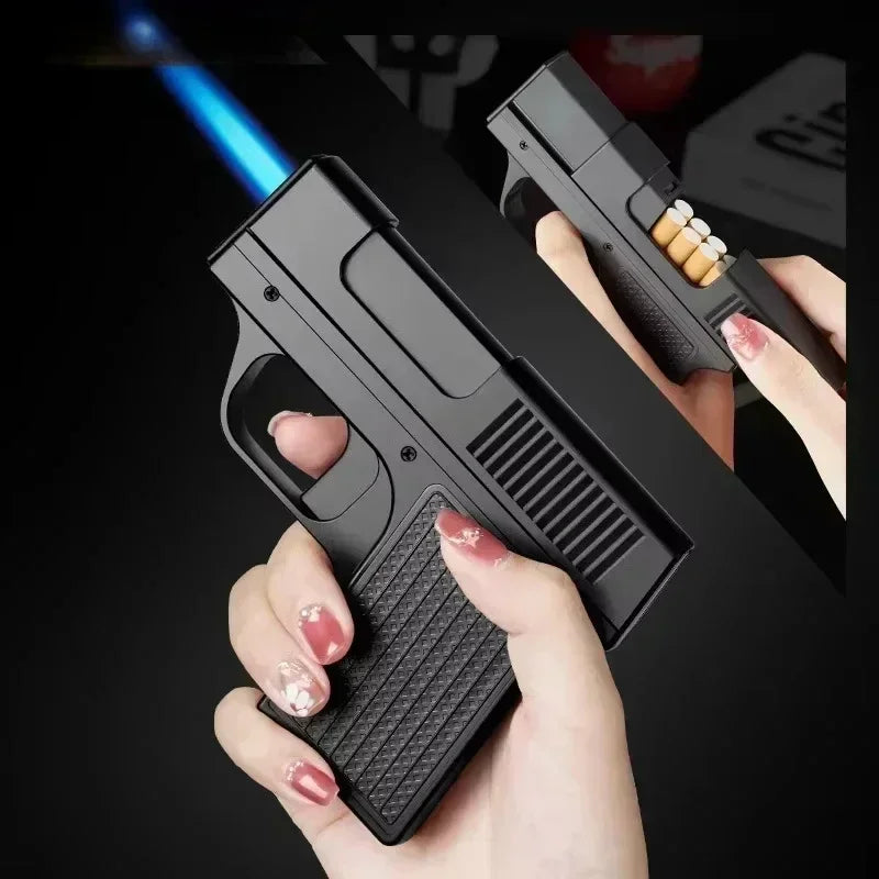 Windproof PU Gas Cigarette Case Lighter Capacity 10