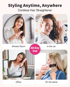 Cordless Hair Straightener Brush 10000mAh Fast Heating