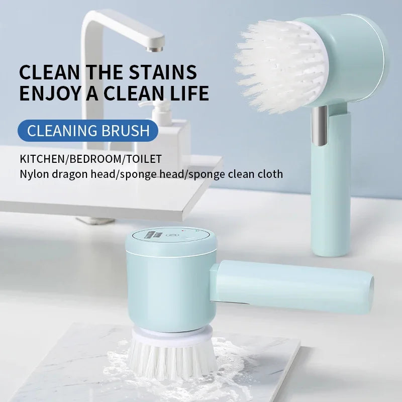 Rechargeable Electric Cleaning Brush for Kitchen and Bathroom