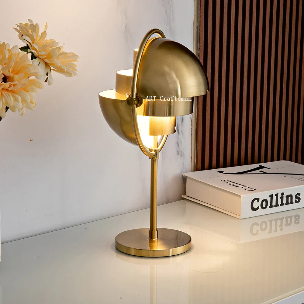 Gubi Desk Lamp Black Gold Metal for Living Room Bedroom