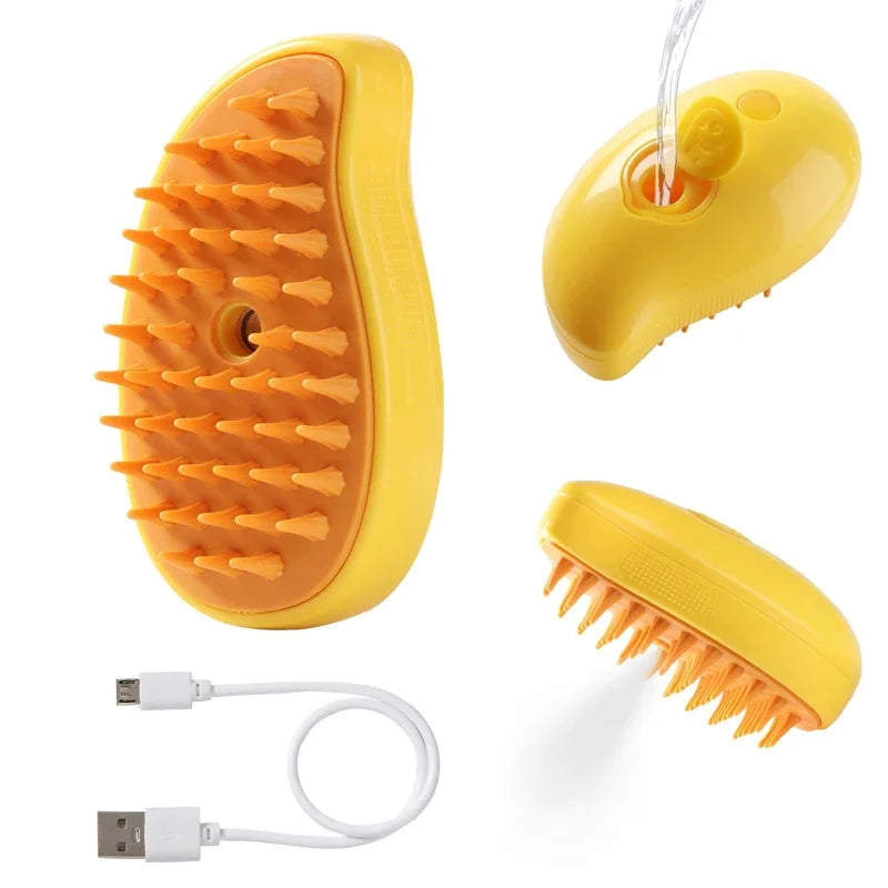 3 in 1 Cat Dog Steam Brush Electric Grooming Tool