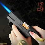 Windproof PU Gas Cigarette Case Lighter Capacity 10